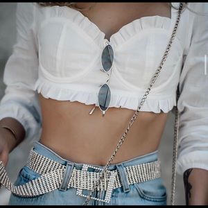 Long-sleeve cropped top